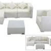 OUTFLEXX Loungemöbel-Set, Weiß, Polyrattan, Für 5 Personen, Inkl. Kaffeetisch, Wasserfeste Kissenbox