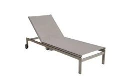 OUTFLEXX Rollliege, Silber, Edelstahl/Textilene,mit Verstellbarer Rückenlehne, 212x71x36cm