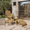 Ploß Adirondack Sessel, Teakoptik, FSC®-Akazienholz, 73x89x88 Cm, Mit Hocker 50x51x33,5 Cm