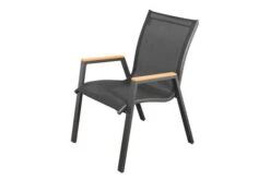 OUTFLEXX Stapelstuhl, Anthrazit Matt, Aluminium/Holzimitat, 70x56x89cm