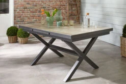Ploß Louvra Auszugs-Dining-Tisch, Anthrazit/Holzoptik, Alu/Keramik, 160/210x100,5cm, Tischplatte Aus Keramikfliesen -MBM Verkäufe 21629 1.jpg