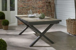 Ploß Louvra Auszugs-Dining-Tisch, Anthrazit/Holzoptik, Alu/Keramik, 160/210x100,5cm, Tischplatte Aus Keramikfliesen -MBM Verkäufe 21629 3.jpg