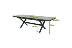 Ploß Louvra Auszugs-Dining-Tisch, Anthrazit/Holzoptik, Alu/Keramik, 160/210x100,5cm, Tischplatte Aus Keramikfliesen -MBM Verkäufe 21629 5.jpg