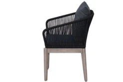 Ploß Arendal Diningsessel, Schwarz/grau, Rope/FSC-Akazie, 58,5x61,5x87cm, Inkl. Polster -MBM Verkäufe 21640 4.jpg