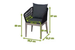 Ploß Arendal Diningsessel, Schwarz/grau, Rope/FSC-Akazie, 58,5x61,5x87cm, Inkl. Polster -MBM Verkäufe 21640 5.jpg