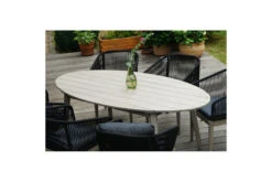 Ploß Arendal Diningtisch, Grau, FSC-Akazienholz, 200x100cm, Oval