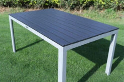 VILLANA Esstisch, Silber/schwarz, Alu/Holzimitat, 150x90cm, Rechteckig -MBM Verkäufe 21644 4.jpg