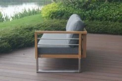 OUTFLEXX Ecklounge, Natur/grau, Edelstahl/Teak, 4 Personen, Inklusive Tisch 110 X 60 Cm, Lehne Links -MBM Verkäufe 21650 3.JPG