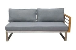 OUTFLEXX Ecklounge, Natur/grau, Edelstahl/Teak/Keramik, 5 Personen, Inklusive Sessel Und Multifunktionstisch 100 X 70 Cm, Lehne Links -MBM Verkäufe 21650 7.JPG 1