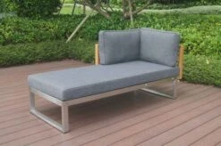 OUTFLEXX Ecklounge, Natur/grau, Edelstahl/Teak, 4 Personen, Inklusive Tisch 110 X 60 Cm, Lehne Links -MBM Verkäufe 21652 1.JPG