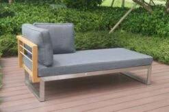OUTFLEXX Ecklounge, Natur/grau, Edelstahl/Teak, 5 Personen, Inklusive Sessel Und Tisch 110 X 60 Cm, Lehne Links -MBM Verkäufe 21652 2.JPG 2