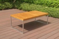 OUTFLEXX Ecklounge, Natur/grau, Edelstahl/Teak, 4 Personen, Inklusive Tisch 110 X 60 Cm, Lehne Links -MBM Verkäufe 21655 1.JPG