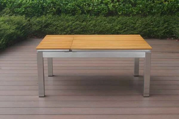 OUTFLEXX Multifunktionstisch, Natur, FSC-Teak / Edelstahl, 100/118x70/90x45/60cm, Platten Mehrfach Verstellbar 11 OUTFLEXX Multifunktionstisch, Natur, FSC-Teak / Edelstahl, 100/118x70/90x45/60cm, Platten Mehrfach Verstellbar – Bild 11