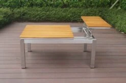 OUTFLEXX Multifunktionstisch, Natur, FSC-Teak / Edelstahl, 100/118x70/90x45/60cm, Platten Mehrfach Verstellbar 28 OUTFLEXX Multifunktionstisch, Natur, FSC-Teak / Edelstahl, 100/118x70/90x45/60cm, Platten Mehrfach Verstellbar -MBM Verkäufe 21656 11.JPG