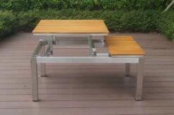OUTFLEXX Multifunktionstisch, Natur, FSC-Teak / Edelstahl, 100/118x70/90x45/60cm, Platten Mehrfach Verstellbar 29 OUTFLEXX Multifunktionstisch, Natur, FSC-Teak / Edelstahl, 100/118x70/90x45/60cm, Platten Mehrfach Verstellbar -MBM Verkäufe 21656 12.JPG