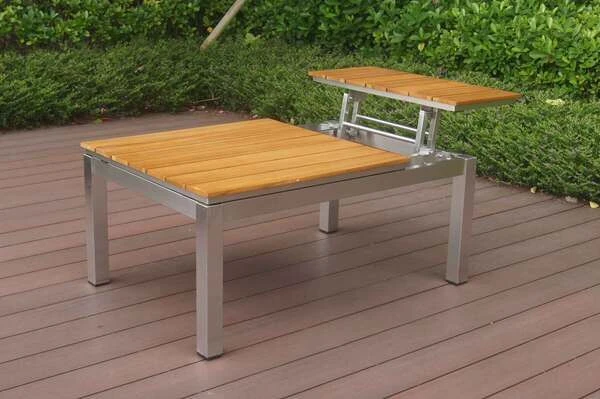 OUTFLEXX Multifunktionstisch, Natur, FSC-Teak / Edelstahl, 100/118x70/90x45/60cm, Platten Mehrfach Verstellbar 3 OUTFLEXX Multifunktionstisch, Natur, FSC-Teak / Edelstahl, 100/118x70/90x45/60cm, Platten Mehrfach Verstellbar – Bild 3