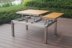 OUTFLEXX Multifunktionstisch, Natur, FSC-Teak / Edelstahl, 100/118x70/90x45/60cm, Platten Mehrfach Verstellbar 26 OUTFLEXX Multifunktionstisch, Natur, FSC-Teak / Edelstahl, 100/118x70/90x45/60cm, Platten Mehrfach Verstellbar -MBM Verkäufe 21656 9.JPG
