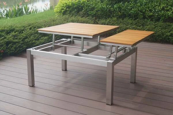 OUTFLEXX Multifunktionstisch, Natur, FSC-Teak / Edelstahl, 100/118x70/90x45/60cm, Platten Mehrfach Verstellbar 10 OUTFLEXX Multifunktionstisch, Natur, FSC-Teak / Edelstahl, 100/118x70/90x45/60cm, Platten Mehrfach Verstellbar – Bild 10