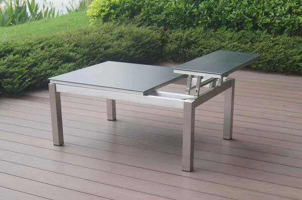 OUTFLEXX Multifunktionstisch, Grau Marmoriert, Glaskeramik / Edelstahl, 100/118x70/90x45/60cm, Platten Mehrfach Verstellbar 10 OUTFLEXX Multifunktionstisch, Grau Marmoriert, Glaskeramik / Edelstahl, 100/118x70/90x45/60cm, Platten Mehrfach Verstellbar – Bild 10