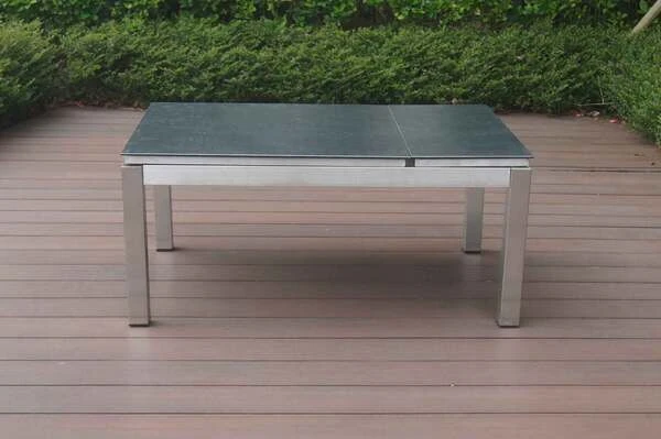 OUTFLEXX Multifunktionstisch, Grau Marmoriert, Glaskeramik / Edelstahl, 100/118x70/90x45/60cm, Platten Mehrfach Verstellbar 14 OUTFLEXX Multifunktionstisch, Grau Marmoriert, Glaskeramik / Edelstahl, 100/118x70/90x45/60cm, Platten Mehrfach Verstellbar – Bild 14