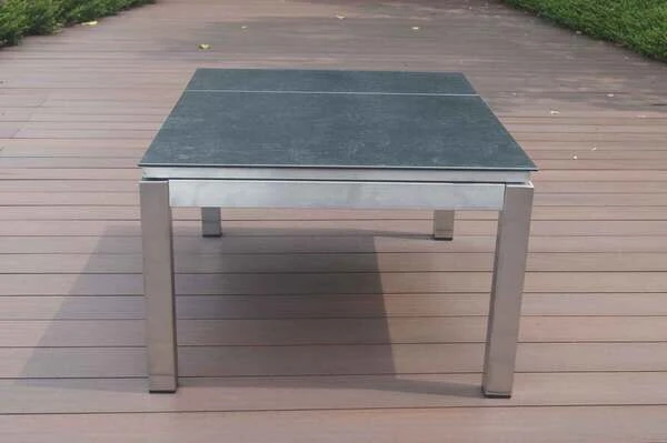 OUTFLEXX Multifunktionstisch, Grau Marmoriert, Glaskeramik / Edelstahl, 100/118x70/90x45/60cm, Platten Mehrfach Verstellbar 16 OUTFLEXX Multifunktionstisch, Grau Marmoriert, Glaskeramik / Edelstahl, 100/118x70/90x45/60cm, Platten Mehrfach Verstellbar – Bild 16