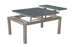 OUTFLEXX Ecklounge, Natur/grau, Edelstahl/Teak/Keramik, 5 Personen, Inklusive Sessel Und Multifunktionstisch 100 X 70 Cm, Lehne Links -MBM Verkäufe 21657 7.JPG 1