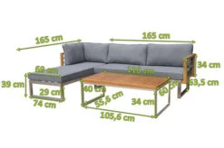 OUTFLEXX Ecklounge, Natur/grau, Edelstahl/Teak, 4 Personen, Inklusive Tisch 110 X 60 Cm, Lehne Links -MBM Verkäufe 21658 2 mass.jpg