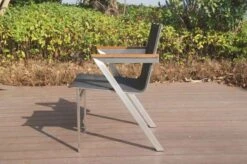 OUTFLEXX Stapelsessel, Schwarz, FSC-Teak / Edelstahl / Textilene, 60x56x85 Cm, Modernes Design 13 OUTFLEXX Stapelsessel, Schwarz, FSC-Teak / Edelstahl / Textilene, 60x56x85 Cm, Modernes Design -MBM Verkäufe 21672 2.JPG