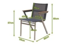 OUTFLEXX Stapelsessel, Schwarz, FSC-Teak / Edelstahl / Textilene, 60x56x85 Cm, Modernes Design 15 OUTFLEXX Stapelsessel, Schwarz, FSC-Teak / Edelstahl / Textilene, 60x56x85 Cm, Modernes Design -MBM Verkäufe 21672 5 mass.JPG