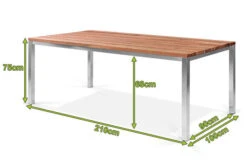 OUTFLEXX Classic Esstisch, Silber/natur, Edelstahl/recycled FSC-Teak, 220 X 100 Cm -MBM Verkäufe 21706 05.jpg