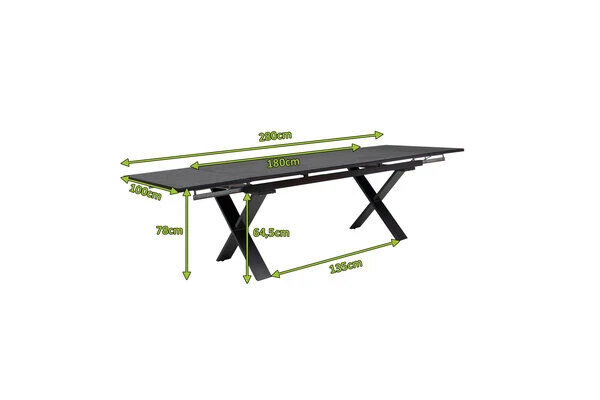 OUTFLEXX Ausziehtisch, Anthrazit, Alu/Spraystone, 180/280x100cm, Schubladenauszug 5 OUTFLEXX Ausziehtisch, Anthrazit, Alu/Spraystone, 180/280x100cm, Schubladenauszug – Bild 5