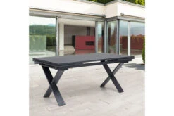 OUTFLEXX Ausziehtisch, Anthrazit Matt, Alu/Spraystone, 180/280x100cm, Schubladenauszug
