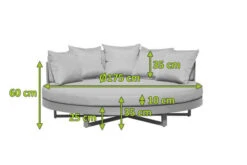 OUTFLEXX Willis Loungebett, Hellgrau, Alu/Polyester, Ø175 X 60cm, Runde Sonneninsel, Inkl. Kissen -MBM Verkäufe 21822 mass.jpg
