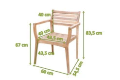 OUTFLEXX Armlehnensessel, Natur/beige, Akazie, 60 X 55 X 84 Cm, Stapelbar -MBM Verkäufe 21917 5.jpg