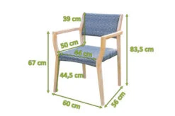 OUTFLEXX Armlehnensessel, Natur/grau, Akazie/Geflecht, 60 X 56 X 83,5 Cm, Stapelbar -MBM Verkäufe 21918 5.jpg