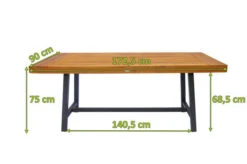 OUTFLEXX Esstisch, Natur/schwarz, Akazie, 172,5 X 90 Cm -MBM Verkäufe 21925 5.jpg