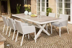 SIENA GARDEN Sincro Ausziehtisch, Matt Weiß-grau/washed Grey, Alu/Keramik, 200/260x100 Cm, Synchroner Auszugsmechanismus -MBM Verkäufe 21998 1.jpg