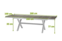 SIENA GARDEN Sincro Ausziehtisch, Matt Weiß-grau/washed Grey, Alu/Keramik, 200/260x100 Cm, Synchroner Auszugsmechanismus -MBM Verkäufe 21998 5.jpg