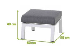 SIENA GARDEN Valencia Loungehocker, Matt Weiß-grau/stone Grey, Alu/Ranotex®-Gewebe, 59x60x43 Cm -MBM Verkäufe 22008 5.jpg