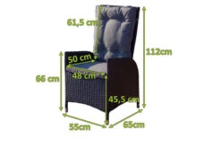 OUTFLEXX 2er Set Dining Sessel, Schwarz, Polyrattan, Je 55 X 65 X 112 Cm, Rücken Stufenlos Verstellbar -MBM Verkäufe 22284 5.jpg