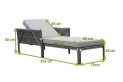 OUTFLEXX Mermaid Liege, Anthrazit, Aluminium/XL Geflecht, 203x75x56 Cm, Inkl. Polster -MBM Verkäufe 22302 5.jpg