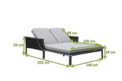 OUTFLEXX Mermaid Doppelliege, Anthrazit, Aluminium/XL Rope, 140x56x132 Cm, Inkl. Polster -MBM Verkäufe 22310 4.jpg