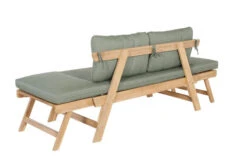 OUTFLEXX Lounge/Liege, FSC Akazie, Teakoptik, 192x70x60cm, Inkl. Polster, Grün -MBM Verkäufe 22356 9.jpg