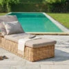 OUTFLEXX Sunlounger, Natur Meliert/sand, Polyrattan, 216x76x47 Cm, Rückenlehne Verstellbar