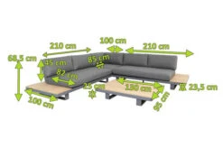 OUTFLEXX Ecklounge, Grau, Alu/Akazie Im Teak Look, 5 Personen, Inkl. Polster In Grau, Tisch 130x95 Cm -MBM Verkäufe 22366 5.jpg