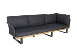 OUTFLEXX Ecklounge, Anthrazit, Geflecht/Akazie, 5 Personen, Inkl. Polster In Anthrazit Und Kaffeetisch 75x75 Cm -MBM Verkäufe 22373 4.jpg
