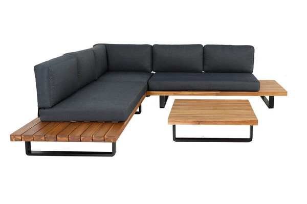 OUTFLEXX Ecklounge, Anthrazit, Akazie, 5 Personen, Inkl. Polster Und Kaffeetisch 77 X 77 Cm 3 OUTFLEXX Ecklounge, Anthrazit, Akazie, 5 Personen, Inkl. Polster Und Kaffeetisch 77 X 77 Cm – Bild 3