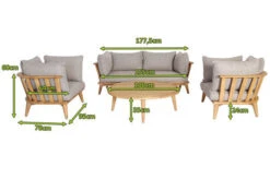 OUTFLEXX Loungeset, Hellgrau, Akazie, Teak-Look, Inkl. Polster, 4 Personen -MBM Verkäufe 22379 5.jpg