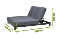 OUTFLEXX Doppelliegen, Anthrazit/flanelle, Alu/Sunbrella, 203x143x40/100, Höhenverstellbare Rückenlehne -MBM Verkäufe 22412 5.jpg