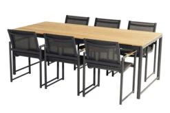 HARTMAN Fontaine Esstisch, Anthrazit/beige, Aluminium/Teak, 220x100cm, U-Gestell, FSC Teak -MBM Verkäufe 22438 4.jpg